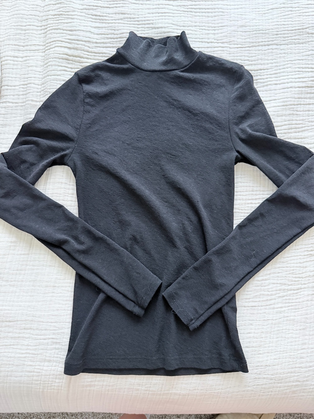 Topshop Black Mock Neck Long-Sleeve Tee